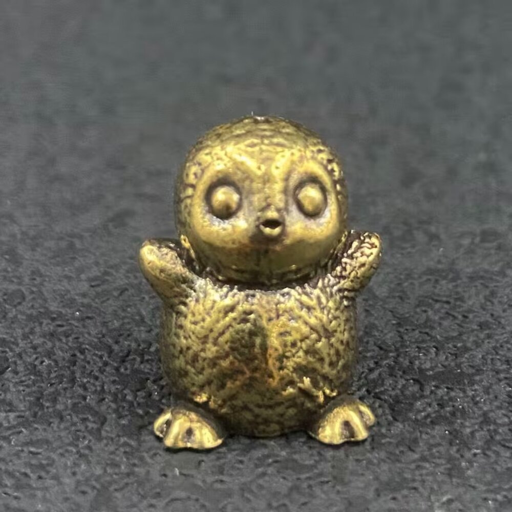 Solid Brass Penguin Figurine - NEW - 0.75 in L x 0.67 in W